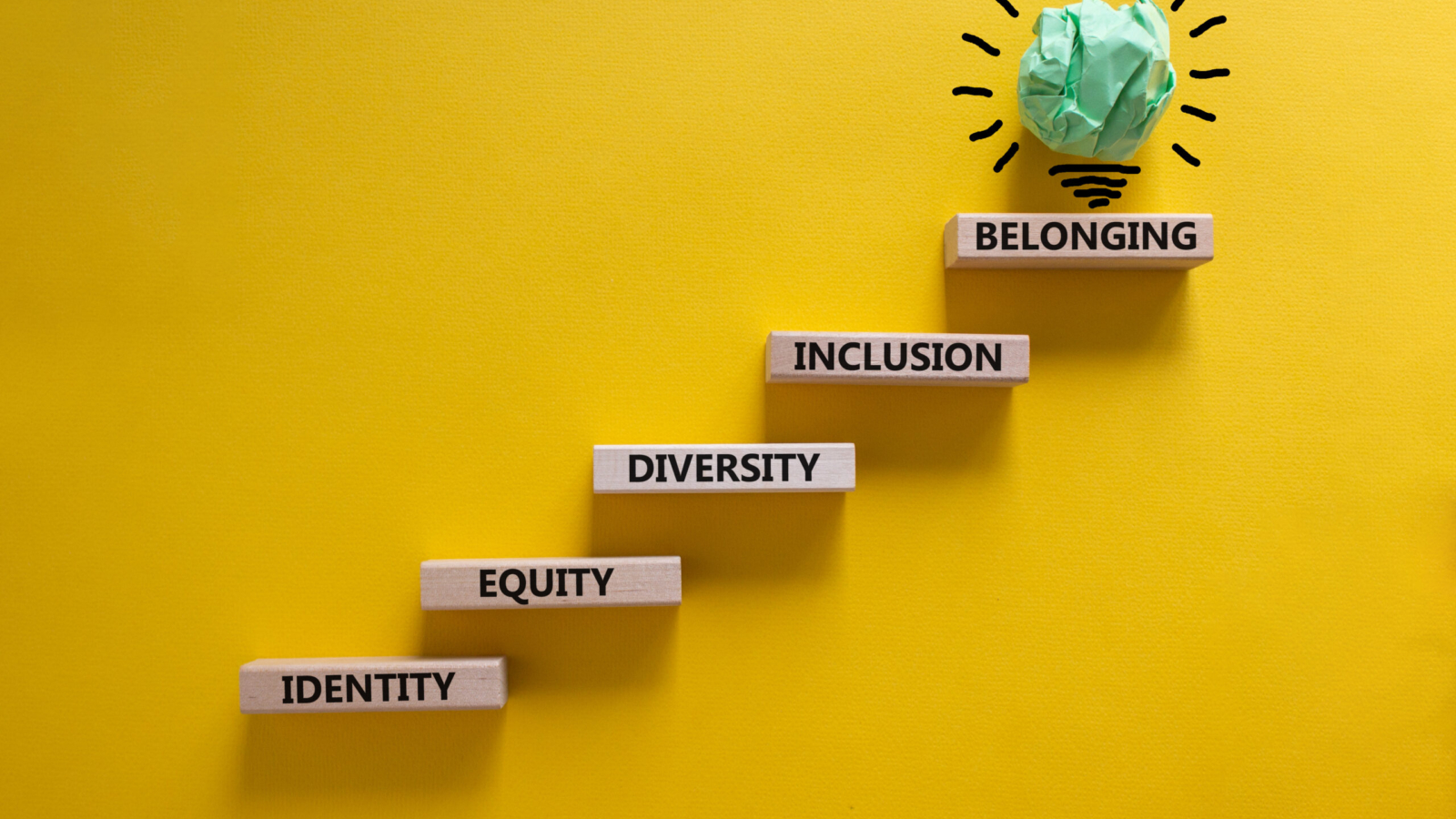 Equity,,Idenyity,,Diversity,,Inclusion,,Belonging,Symbol.,Wooden,Blocks,With,Words