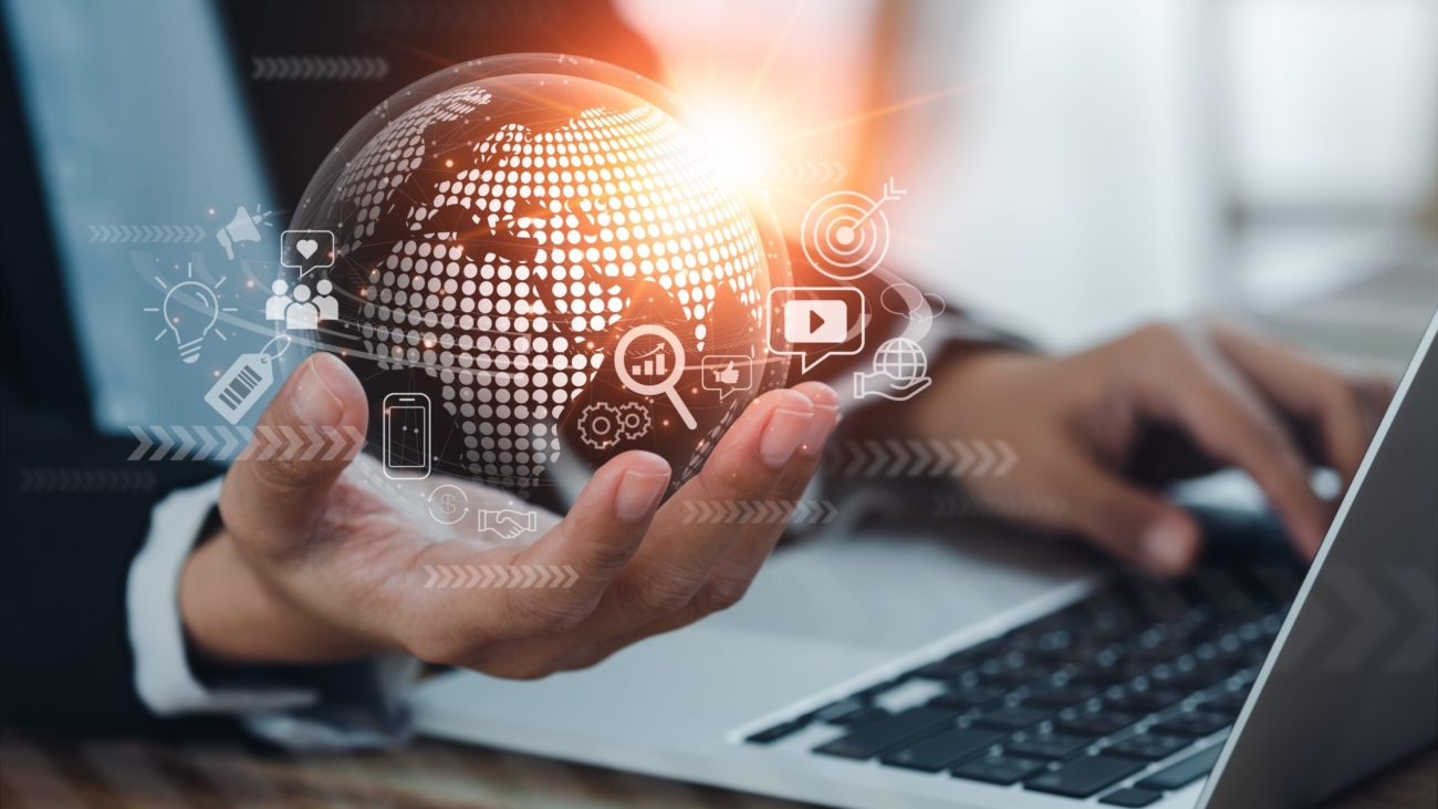 Digital,Marketing,And,Social,Media,Concept.,Hand,Hold,Virtual,Digital