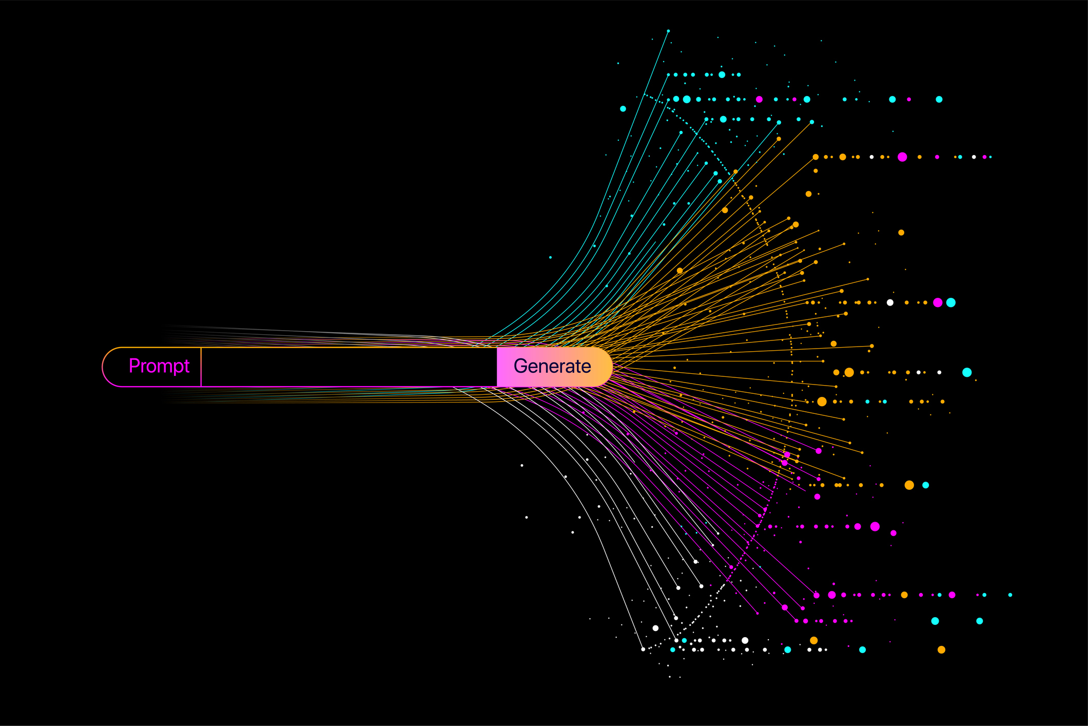 Illustration of abstract stream. Artificial intelligence. Big data, technology, AI, data transfer, data flow, large language model, generative AI, binary concept